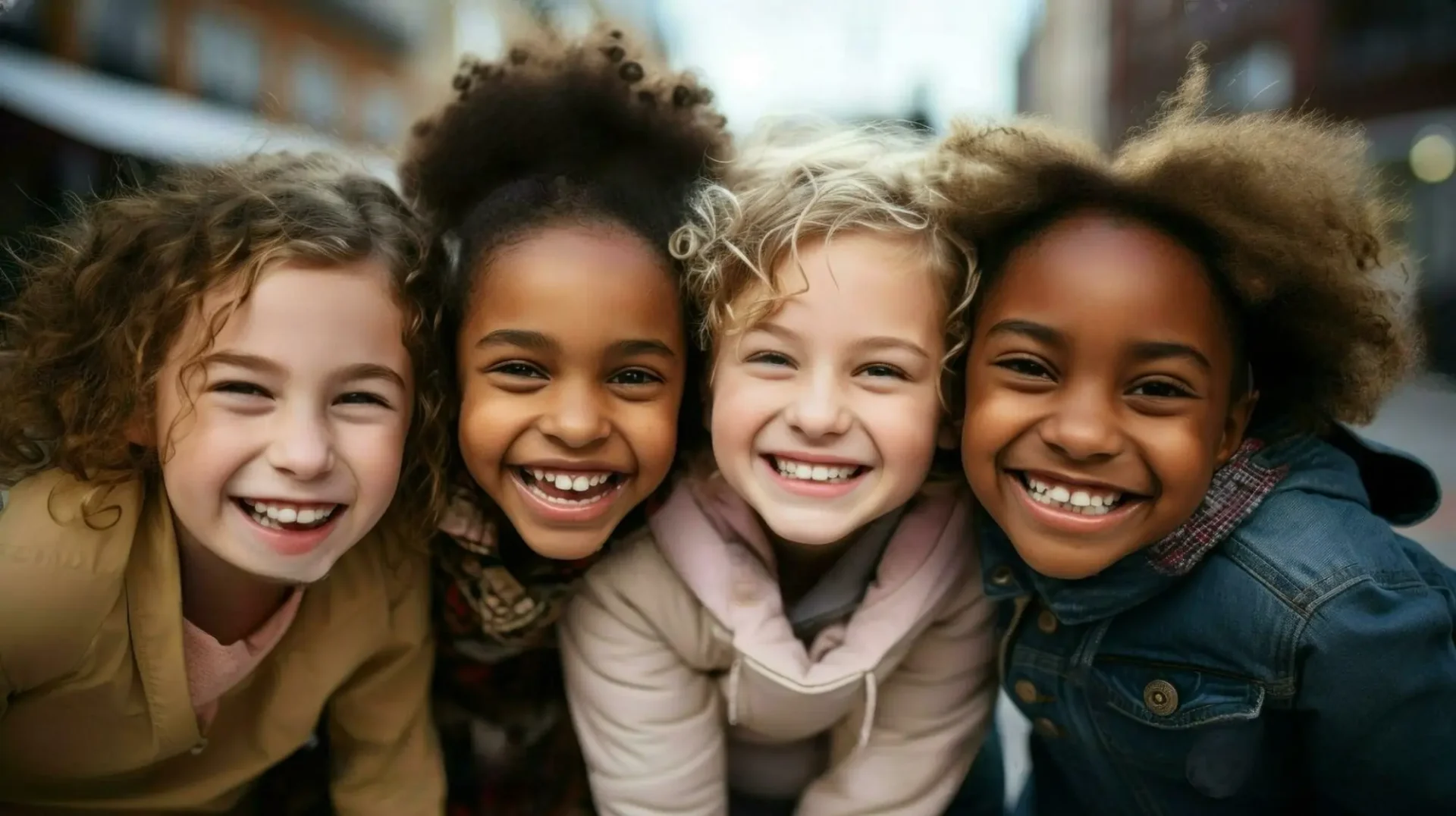 A group of children smiling for the camera.